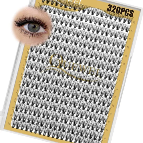 Miniatura 35 de QUEWEL 580 racimos de pestañas 30D+40D+50D+60D+80D+100D racimos de pestañas wispy de 10-18mm, pestañas individuales en racimo reutilizables