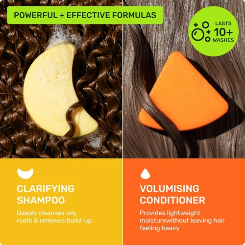 Miniatura 2 de Ethique Beauty Mini Sampler - Juego de barra de champú y acondicionador sólido, champú clarificador para cabello graso con aceite de ricino, sin