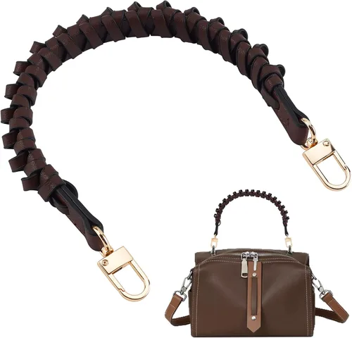 Miniatura 10 de PH PandaHall 1 pieza 17 pulgadas trenzado imitación cuero asas de repuesto bolsos correas bolso bandolera correa con hebilla de langosta giratoria