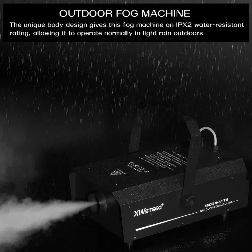Miniatura 3 de Máquina de humo de 1500 W con DMX, control remoto inalámbrico y temporizador, máquina de niebla profesional impermeable al aire libre para DJs