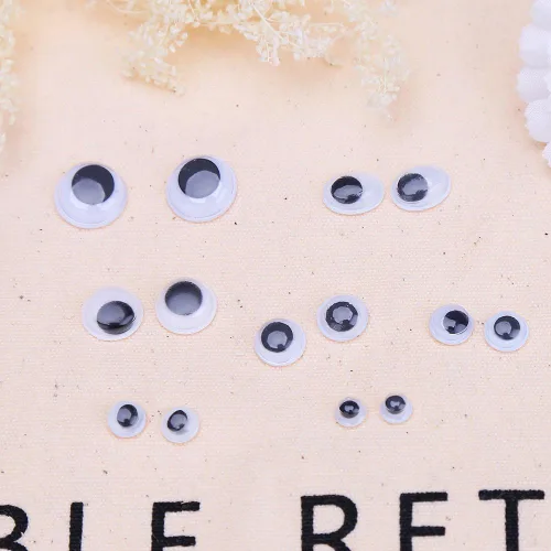 Miniatura 8 de Decora 1 caja de ojos de juguetes con autoadhesivo, surtido., Plástico, Blanco y Negro, S