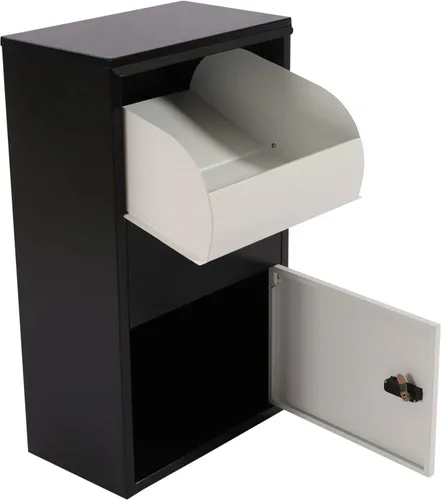 Miniatura 7 de Caja de entrega de paquetes al aire libre, caja de entrega de paquetes con cerradura independiente, capacidad de 66 libras, negro, antirrobo
