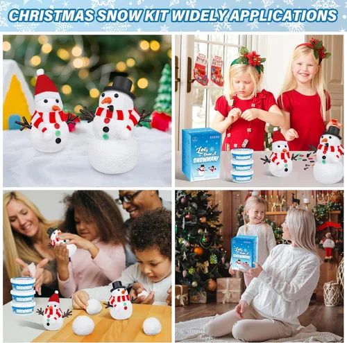 Miniatura 6 de Kit de Manualidades Navideñas de Muñeco de Nieve, Paquete de 3 Kit de Manualidades DIY de Muñeco de Nieve para Niños, Construye un Muñeco de Nieve