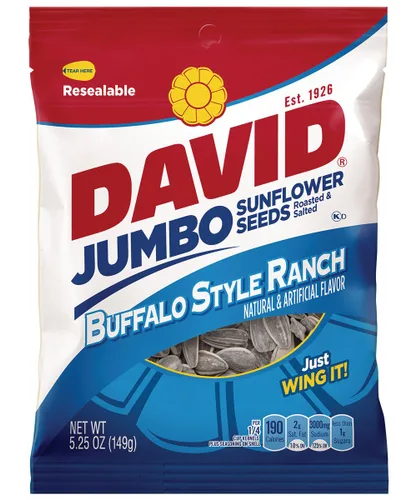 Miniatura 10 de DAVID Semillas de girasol jumbo, sabor dulce y picante, 5.25 onzas