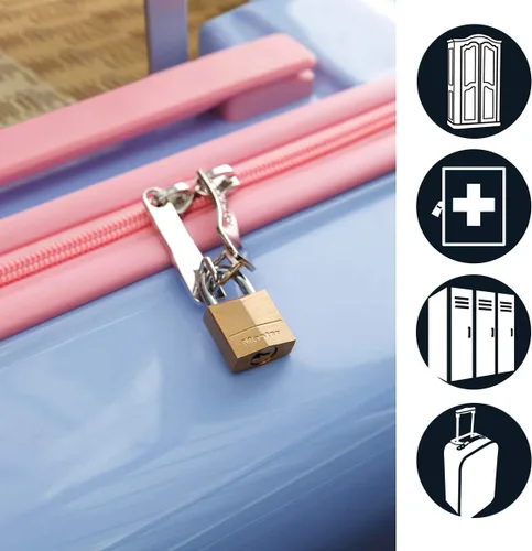 Miniatura 13 de Master Lock 120Q Candados anchos con llave, 3/4 pulgada, latón macizo, 4 unidades, 120Q