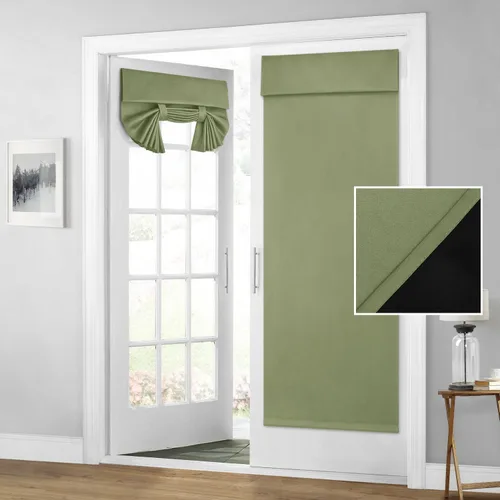 Miniatura 23 de HOMEIDEAS Cortinas 100% Opacas para Luces Laterales de Puerta Principal, Cubierta de Ventana de Puerta de Aula, Persianas de Privacidad