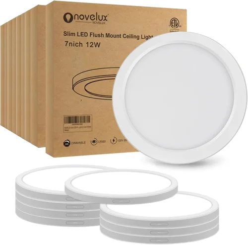 Miniatura 10 de Lámparas de techo de montaje empotrado de 7 pulgadas con certificación ETL, 12 W, 1200 lúmenes, regulable, luz de techo LED redonda ultrafina