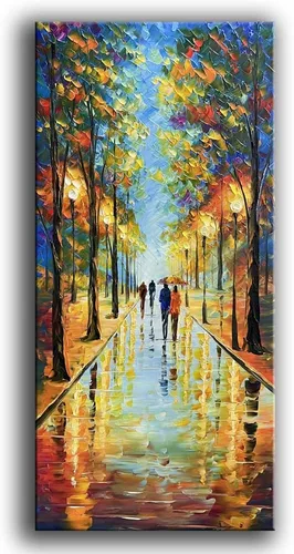 Miniatura 14 de Tyed Art - Pinturas al óleo de 24 x 48 pulgadas sobre lienzo, arte 100% pintado a mano, obra de arte contemporánea, obra de arte abstracta, arte
