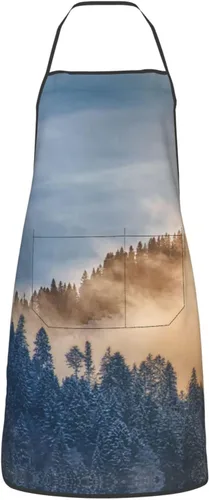 Miniatura 11 de Delantal fresco del bosque, delantales de cocina para hombres y mujeres, delantal de cocina delantal de chef delantal de jardín ajustable con 2