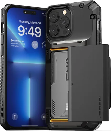 Miniatura 47 de VRS DESIGN Damda Glide Pro - Funda para iPhone 13 Pro, resistente funda semiautomática [4 tarjetas] con soporte para ranura para tarjetas compatible