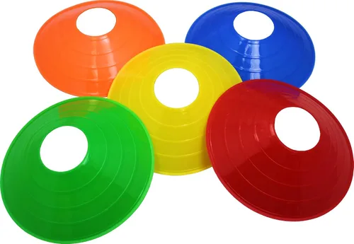 Miniatura 5 de BlueDot Trading Conos de disco de alta visibilidad para deportes, entrenamiento de agilidad, fútbol, fútbol, marcadores de cono de campo