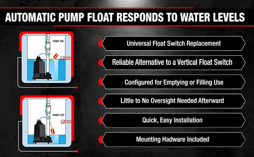 Miniatura 6 de Interruptor flotante para bomba de sumidero - Sensor de nivel de agua de 10 pies con microinterruptor Honeywell y longitud de amarra ajustable