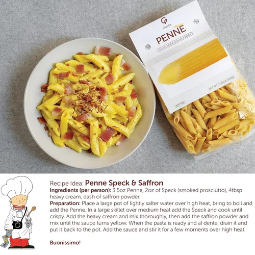 Miniatura 2 de Gusta Penne Rigate Pasta italiana de primera calidad de Italia - Pasta orgánica "Al Dente" de sémola de trigo duro, pasta gourmet y sin OMG
