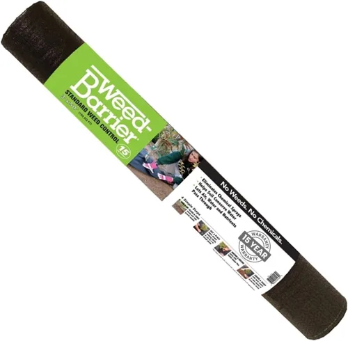 Rocky Mountain Goods Tela de barrera contra malas hierbas, gruesa y resistente de 15 años, color negro, para jardín, macizos de flores, árboles,