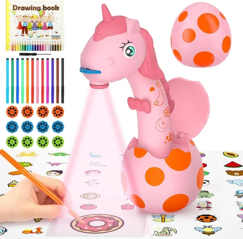 Miniatura 10 de KETIEE Proyector de Dibujo para Niños, Juguete con Proyector para Trazar y Dibujar con Luz y Música, Proyector Inteligente para Bocetos para Niños