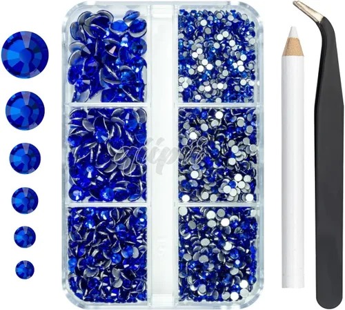 Miniatura 23 de Juego de 4010 diamantes de imitación dorados champán para arte de uñas, diamantes de imitación de parte trasera plana, dijes dorados para uñas, 6