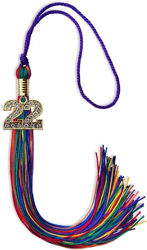 Miniatura 163 de Endea Graduation Borla de doble color con dije dorado (negro/oro brillante, 2022)