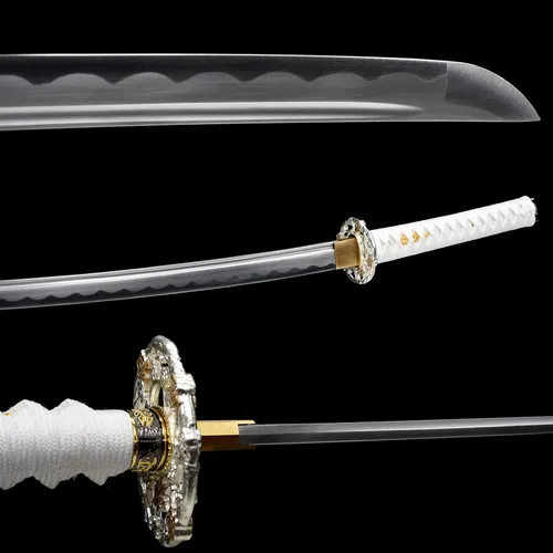 Miniatura 3 de OYZ Espada katana, espadas samurai de acero de alto carbono 1060 hechas a mano, espadas samurai de acero real, espadas samurái de acero de alto