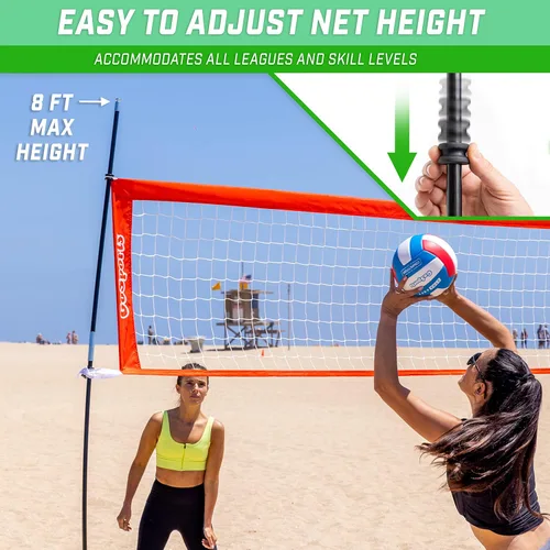 Miniatura 3 de Red de entrenamiento de voleibol independiente GoSports - 12 pies o 20 pies - Uso en interiores o exteriores, montaje instantáneo y altura ajustable