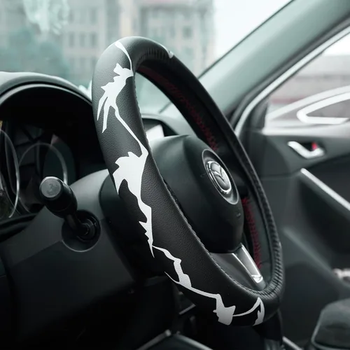 Montañas, Aventura, Exteriores, Campista, Senderismo, Funda de Cuero para Volante de Coche de Montaña - 15 pulgadas Universal de Microfibra - Suave