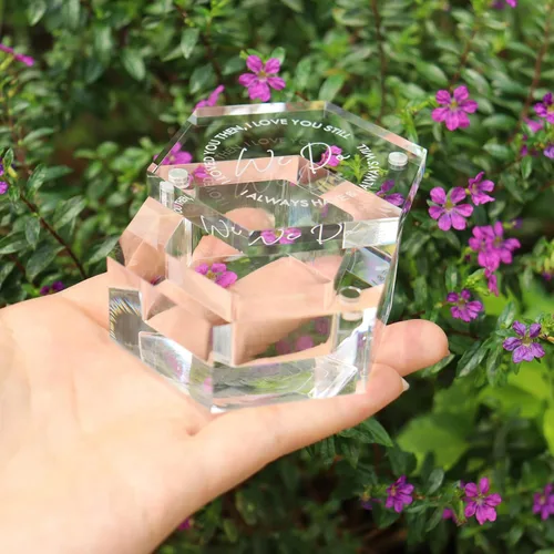 Miniatura 3 de Cajas grabadas para anillos de boda para ceremonia, caja de acrílico para compromiso de propuesta de boda (Hexágono D)