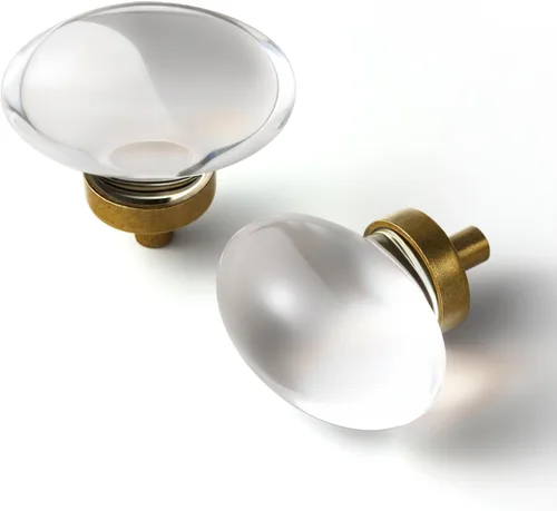 Miniatura 23 de Goo-Ki 1.2 Pulgadas (36MM) Manijas de Gabinete Ovaladas de Latón Antiguo, Aleación de Zinc para Cajones de Vestidor Armario, 6 Empaquetadas