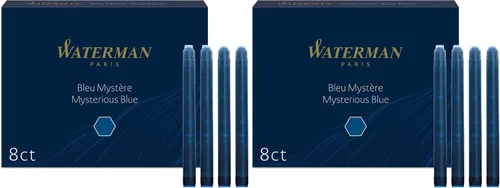 Miniatura 8 de Waterman Cartuchos de tinta para pluma estilográfica, azul misterioso, estándar largo, 8