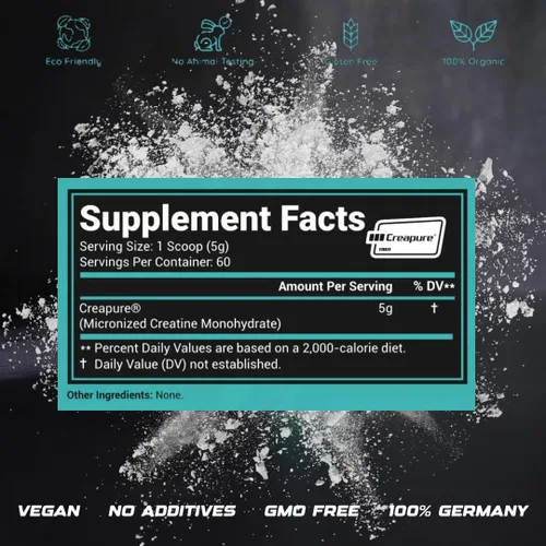 Miniatura 2 de Polvo de monohidrato de creatina micronizada – Creapure® Creatine Supplement, sin sabor – crecimiento muscular, energía y apoyo cognitivo* – 0.18 oz