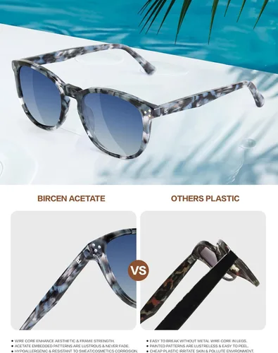 Miniatura 29 de Gafas de sol polarizadas para mujer con protección UV para mujer, a la moda, grandes sombras con marco de acetato BC2110