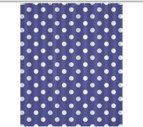 Miniatura 45 de Juego de 3 alfombras de baño con diseño de lunares, color azul aguamarina, antideslizante, con contorno en forma de U y tapa de inodoro