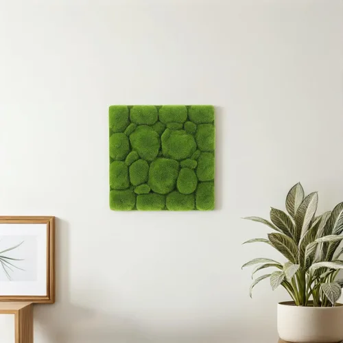 Miniatura 4 de Healifty Musgo artificial verde para decoración del hogar, 3 piezas de 11.8 x 11.8 pulgadas, alfombra de musgo falso, musgo sintético decorativo