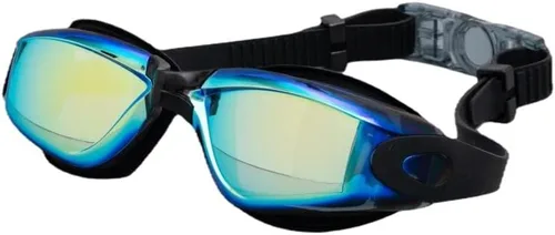Gafas de natación impermeables y antivaho para adultos con clip de nariz de silicona, gafas de natación galvanizadas unisex