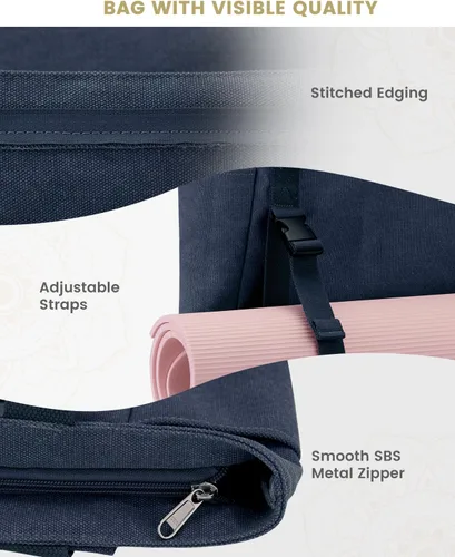 Miniatura 4 de Gonex Bolsa para Esterilla de Yoga, Bolsa de Gimnasio Tipo Tote con Múltiples Bolsillos para Mujeres y Hombres, Portaesterillas de Yoga de Lona