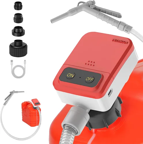 Miniatura 11 de PETASOON - Bomba de transferencia de combustible portátil, alimentada por pilas, para bidones y tanques de gasolina/diésel/queroseno/líquidos