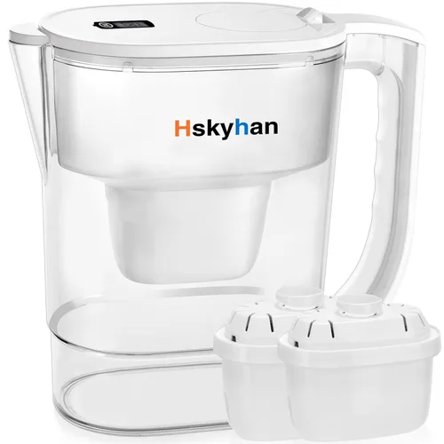 Miniatura 8 de Hskyhan Jarra alcalina con filtro de agua – 3.5 litros mejora el PH, 2 filtros incluidos, sin BPA, sistema de filtración de 7 etapas para purificar