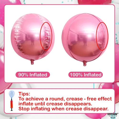 Miniatura 3 de KatchOn, Globos de papel aluminio de color rosa claro, 22 pulgadas, paquete de 6 unidades, globos de Mylar rosa claro para decoraciones de Navidad