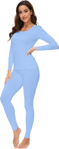 Miniatura 4 de WiWi Conjunto de pijama de viscosa suave de bambú para mujer, ropa interior térmica larga, súper cálida, capa base, pantalones de pijama S-3X
