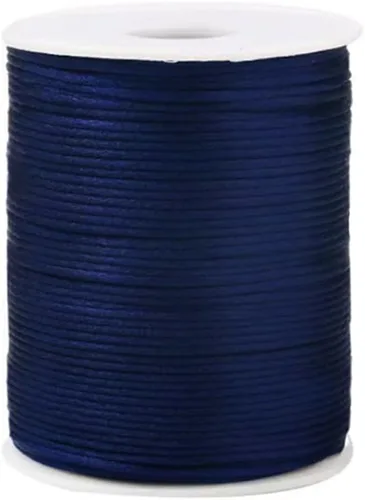 Miniatura 28 de 2.0mm Hilo de Cordón de Seda de Nylon para Cuentas de Macramé, Pulseras, Nudos Chinos, Collares, Joyería 109 Yardas (Verde Oscuro)