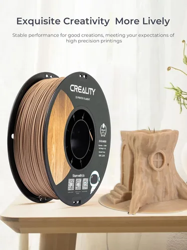 Miniatura 5 de Creality Filamento de madera PLA de 4.4 lbs, filamento de impresora 3D de 0.069 in, textura seda suave, dureza, filamento de impresión de carrete