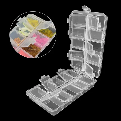 Miniatura 2 de Aventik - Caja de aparejos de pesca, 2 unidades, cajas de plástico, caja organizadora de almacenamiento, almacenamiento de aparejos de pesca