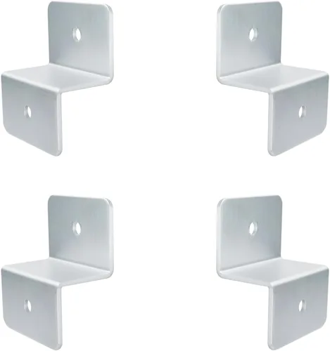 KUMGROT 4 juegos de soportes de panel solar de aleación de aluminio Z soportes para paneles solares techo RV barco fuera de la red, plata Plateado