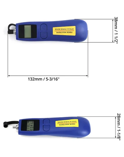 Miniatura 5 de QWORK Medidor de potencia óptica, -70 ~+10 dBm, con interfaz universal de 0.098 in, medidor de luz de fibra para probar 6 longitudes de onda