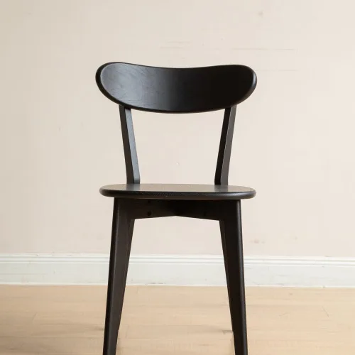 Miniatura 7 de Sillas de comedor 100% de roble macizo, silla de comedor moderna de mediados de siglo con respaldo curvo, silla de madera de grado FAS, fabricada
