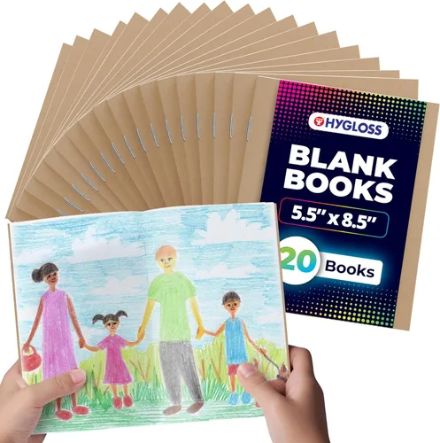 Miniatura 17 de Hygloss Libros en blanco – Paquete de 10 unidades – 5.5 x 8.5 pulgadas A5 colores surtidos – Libros en blanco de tapa blanda para que los niños