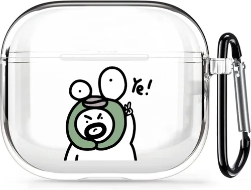 Miniatura 43 de Funda transparente para AirPods de 2ª generación de 1ª generación, diseño de gatito kawaii para mujeres, hombres y niños, funda de carga de TPU