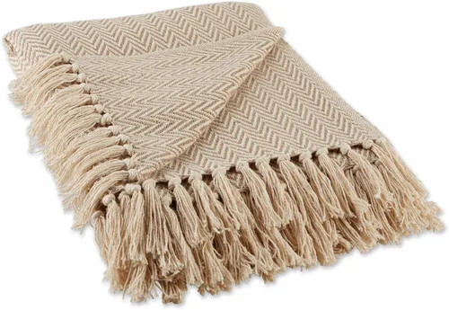 Miniatura 19 de DII Chevron Throw Collection Maneja de mano de algodón, 50x60, alcachofa