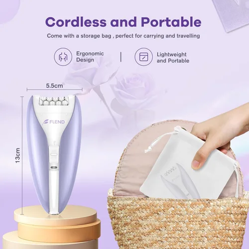 Miniatura 7 de Depiladora para mujer, dispositivo de depilación facial silencioso, tecnología de deslizamiento suave, 2 velocidades y 36 pinzas, depiladora suave