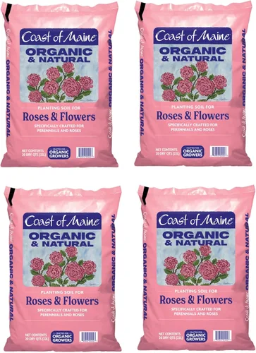Coast of Maine Suelo de plantación orgánico y natural para rosas y flores, suelo de jardín premium con estiércol compostado, turba de Sphagnum para