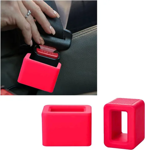 Miniatura 8 de Augeny 2 unidades de soporte para hebilla de cinturón de seguridad, refuerzo de hebilla de cinturón de seguridad trasera de silicona para automóvil