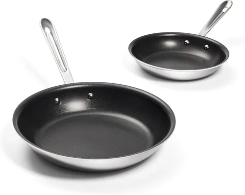 Miniatura 8 de All-Clad D3 - Juego de utensilios de cocina antiadherentes de acero inoxidable de 3 capas, 10 piezas, inducción, apto para horno 600F, juego